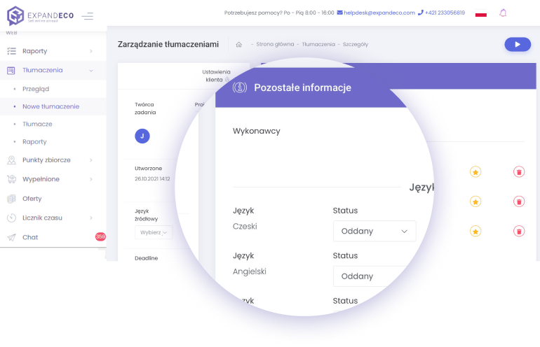 Obr. Statystyki tłumaczeń